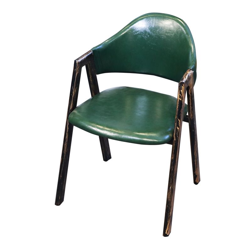 Cuir de style industriel dinant les chaises latérales ouvertes dos dinant les chaises sans bras