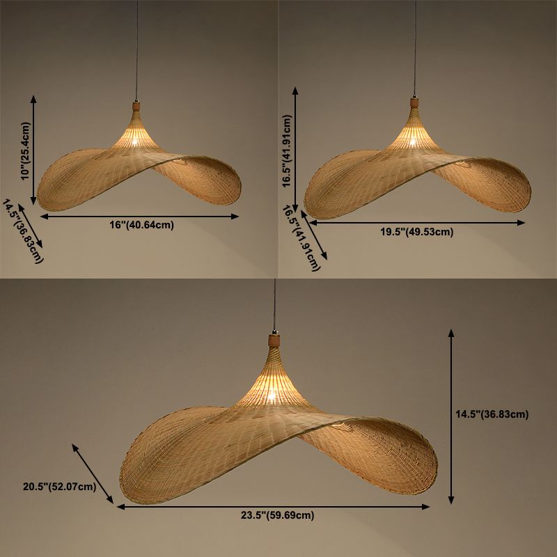 Rattan Hanging Light Modern Style Pendent Lighting Fixture for Living Room