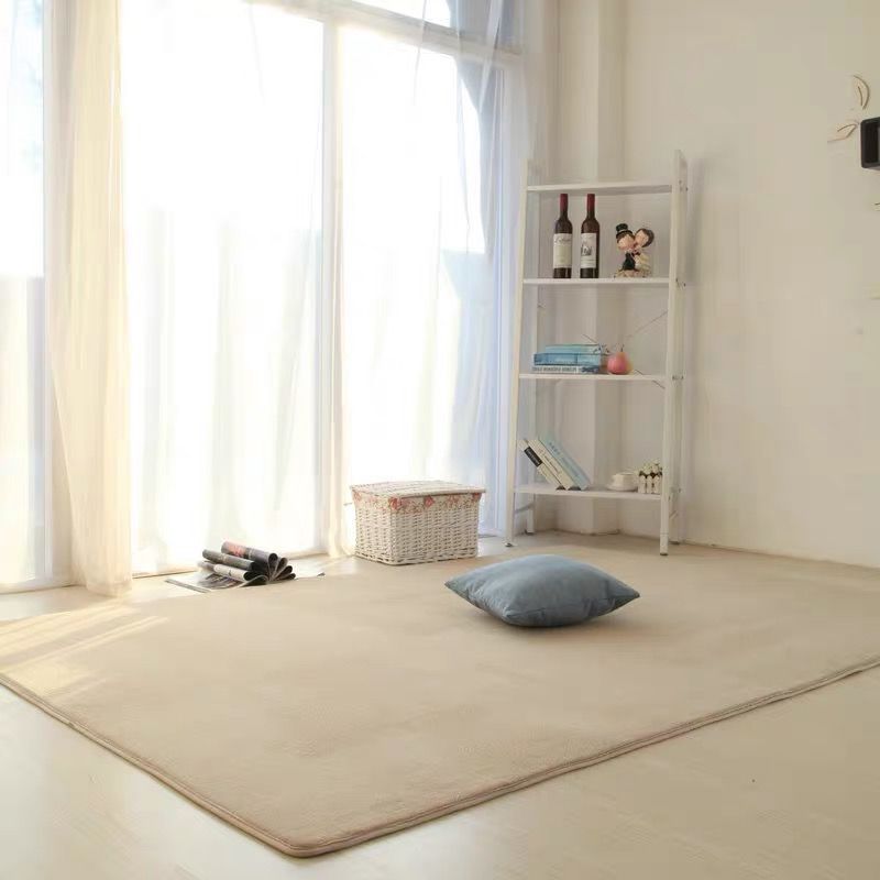 Solid Color Living Room Rug  Carpet Polyester Washable Area Rug