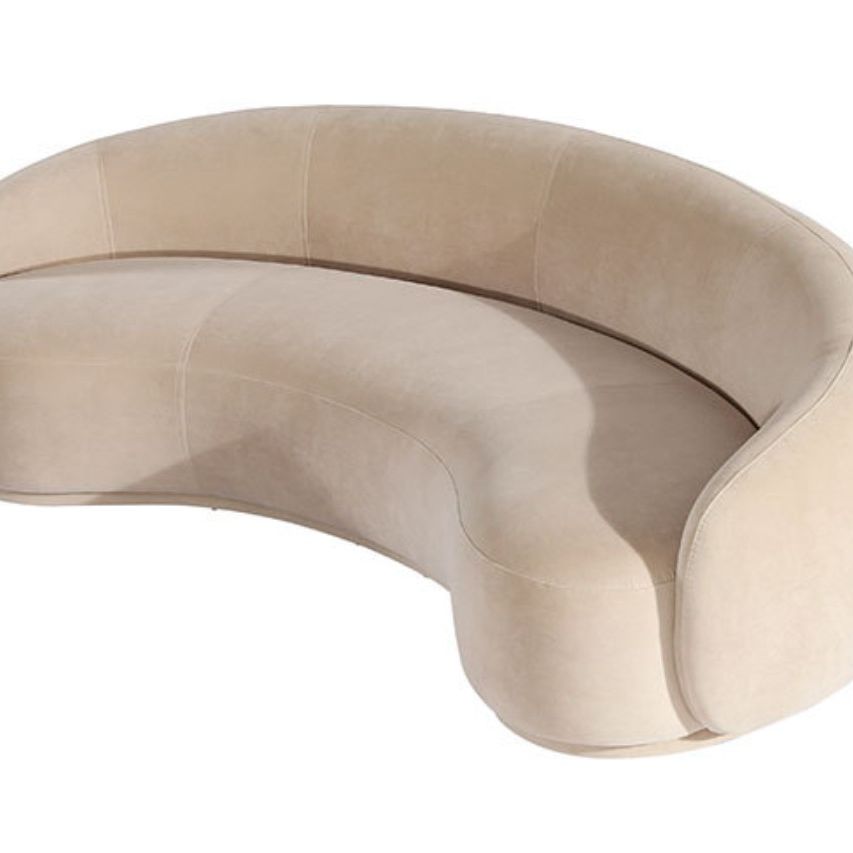 Ultra-Modern Tight Back Sofa 27.6"High Armless Curved Sofa for Apartment