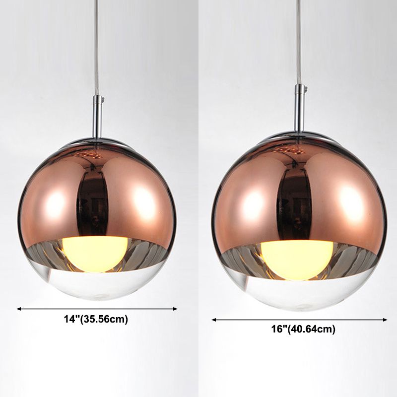 Moderner Glasglasanhänger Light Globe Platting Spiegelte hängende Licht für die Nachtstange
