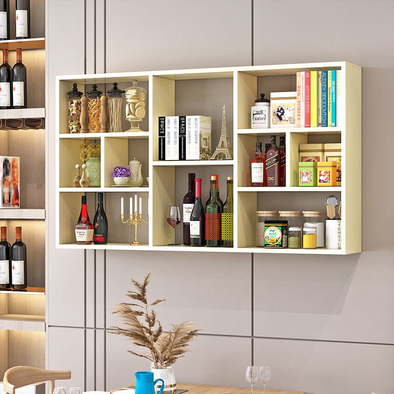Contemporary Wall Unit Bookshelf Horizontal Manufactured Wood Bookcase