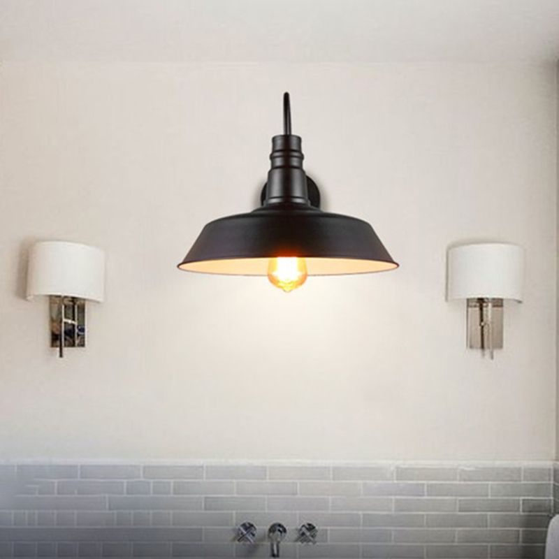Black Industrial Style Sconce Light Fixtures Wrought Iron Wall Lamp Sconce for Dining Room