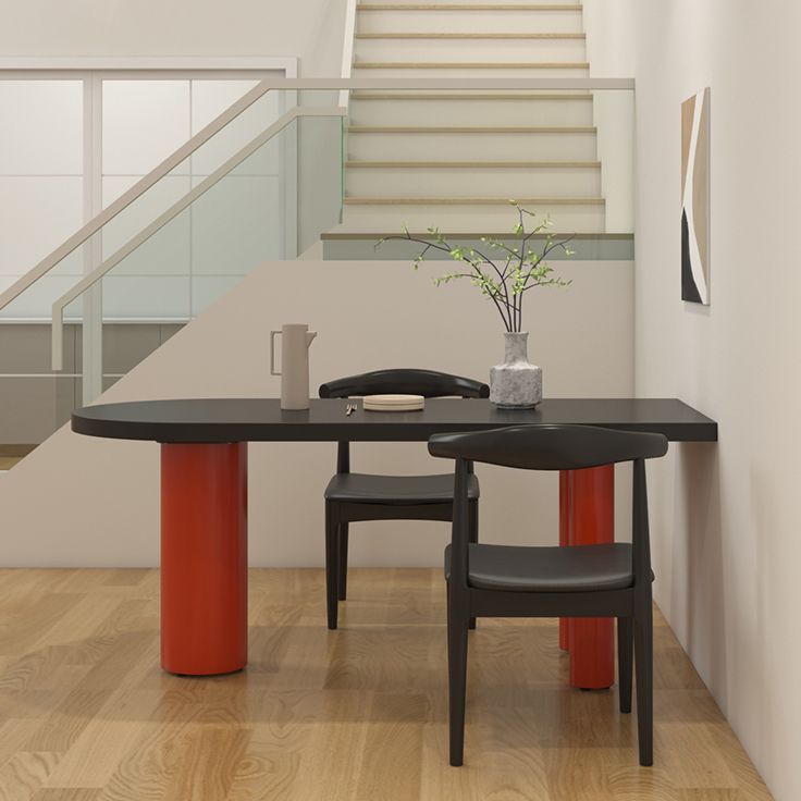 Table à forme libre contemporaine en bois massif table en bois massif pour salle à manger