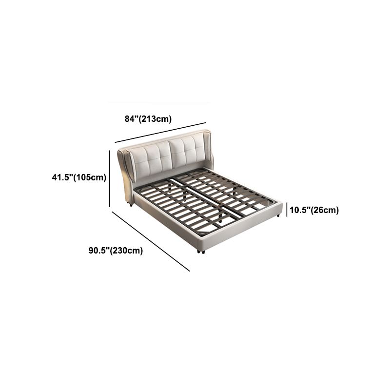 Contemporary Tufted Standard Bed with Wingback Headboard and Legs