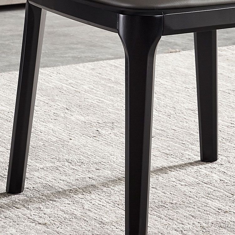 Industrial Home Parsons Silla auxiliar Silla de comedor de cuero con patas de madera