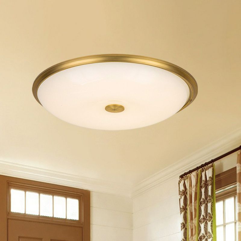 Ultradünne milchige Glas LED Flush Licht Rustikale Schlafzimmer Flush Deckenleuchte