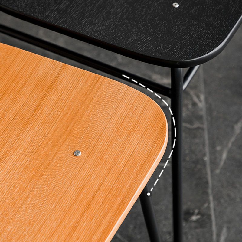 Sillas de comedor sin brazos con respaldo abierto de estilo industrial, sillas de comedor de madera para el hogar