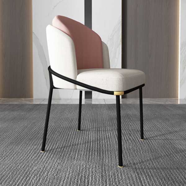 Chaises de salle à manger de salle à manger de chaise latérale de toile de style industriel avec les jambes en métal