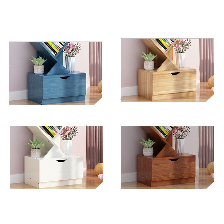 8.46"W Bookshelf Scandinavian Style Bookcase for Home Study Room with 1 Drawer