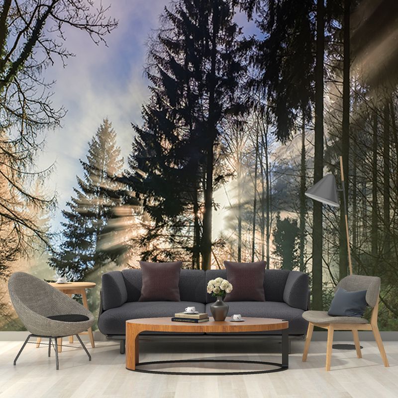 Eco-friendly Wall Mural Wallpaper Forest Sitting Room Wall Mural