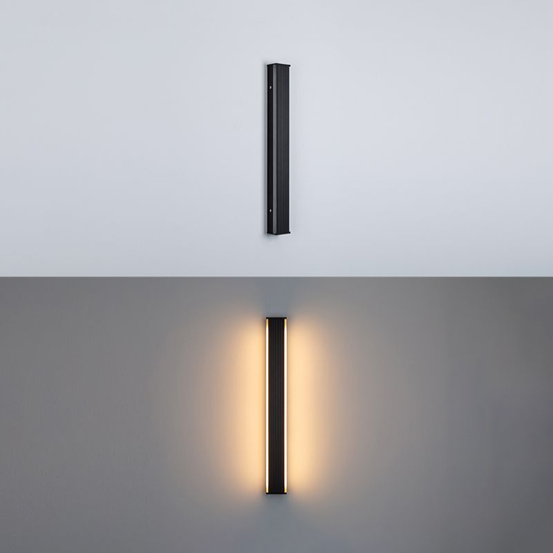 Mur de l'aluminium moderne bande lumineuse 2 lumières applique murale en noir pour la cage d'escalier