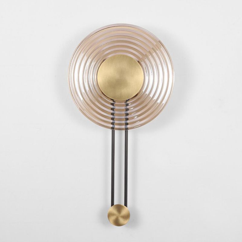 Single Modern Brass Wall Mounted Sconce LED Glass Wall Light for Living Room