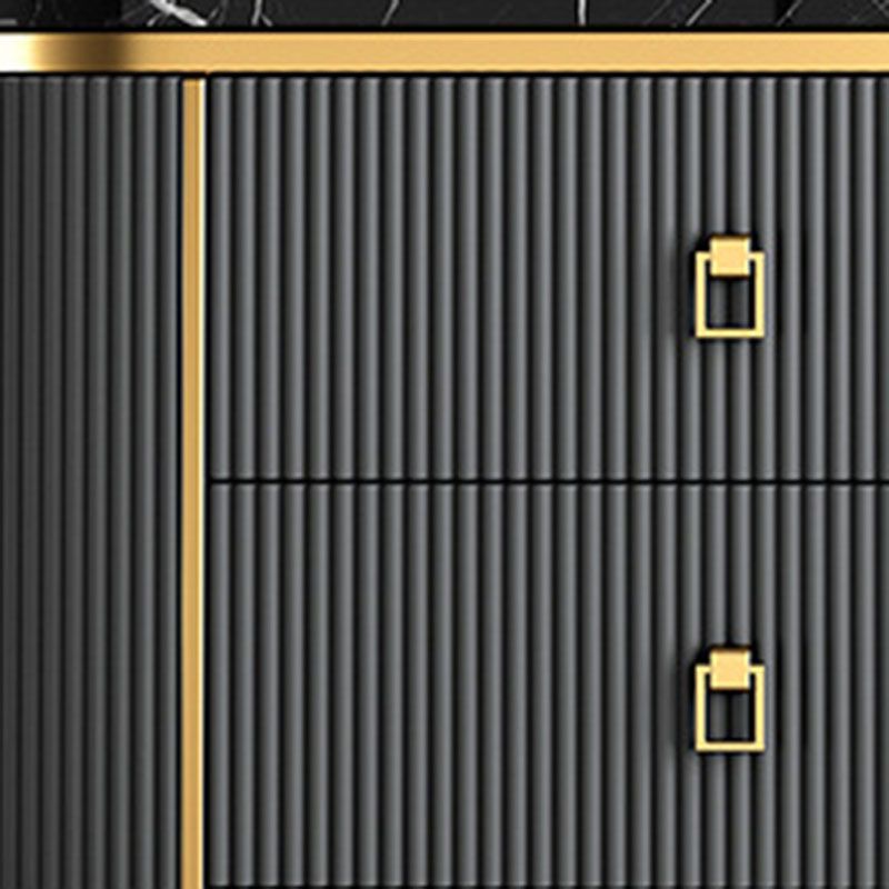 Glam Chest Bedroom Stone Vertical Storage Chest with 3 Drawers