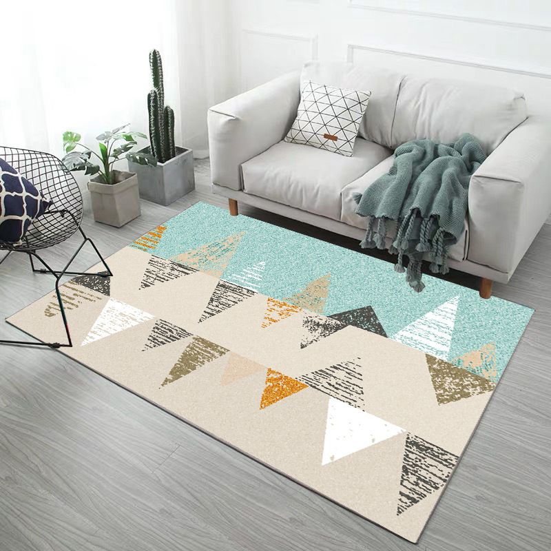 Modern Geometry Rug Polyester Rug Stain Resistant Carpet for Home Decor
