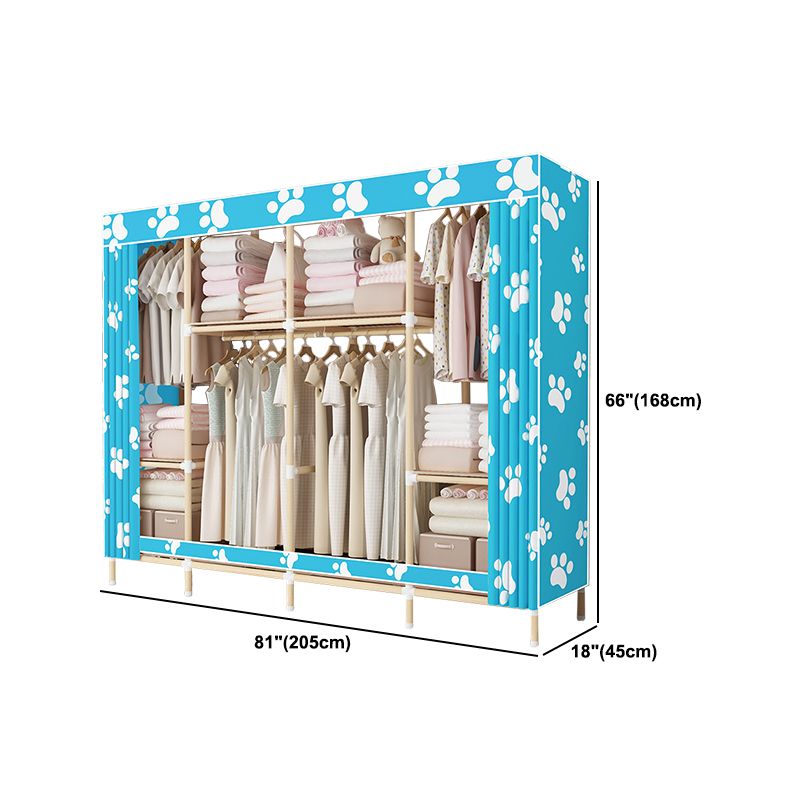 Modern Style Wardrobe Solid Wood 1-Door Wardrobe Closet for Bedroom