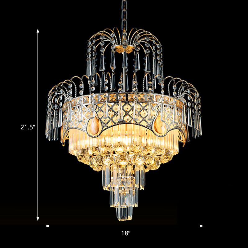 Luz de la lámpara de lámparas de 3/5 de 3/5 con luz de techo de techo dorado de sombra de cristal para comedor, 18 "/19.5" de ancho