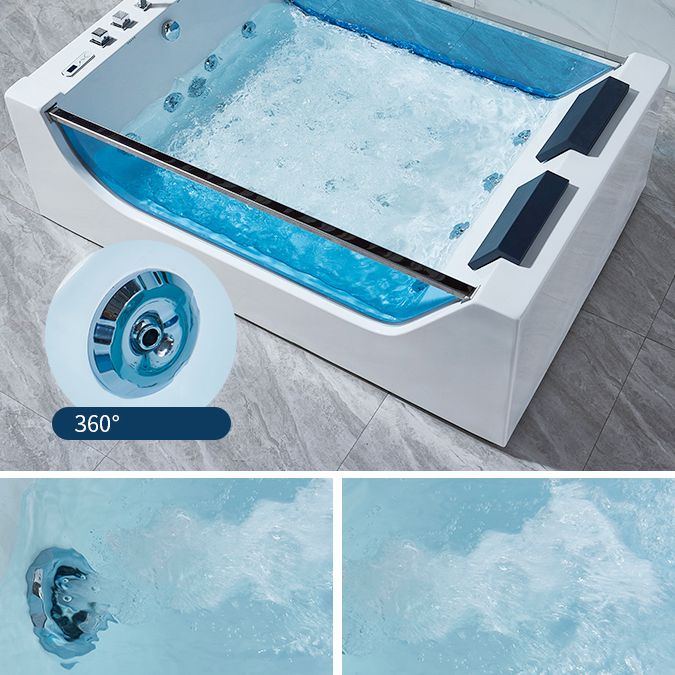 Modern Acrylic Bath Freestanding Soaking White Rectangular Bathtub