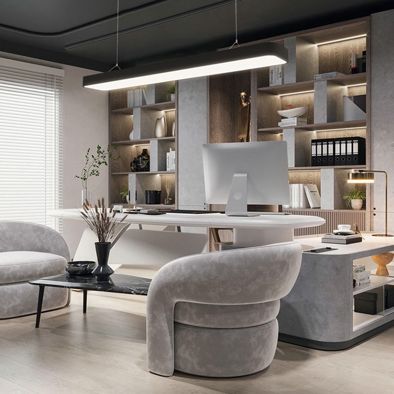 Lustre de l'île moderne lustre linéaire d'éclairage de lustre en métal pour le bureau