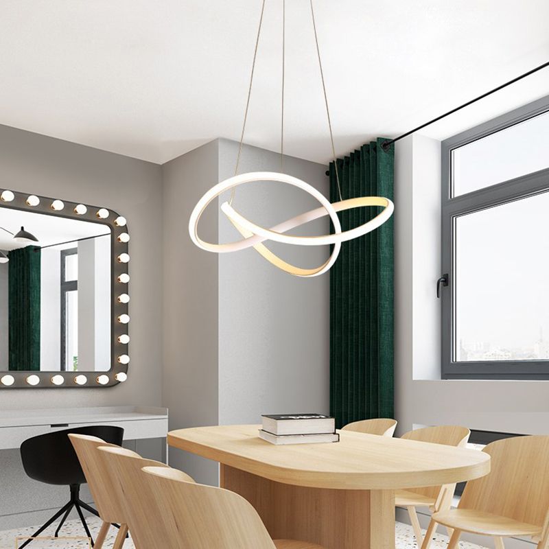 Modern Twist Suspended Lighting Fixture Metallic Pendant Lighting Fixtures for Restaurant