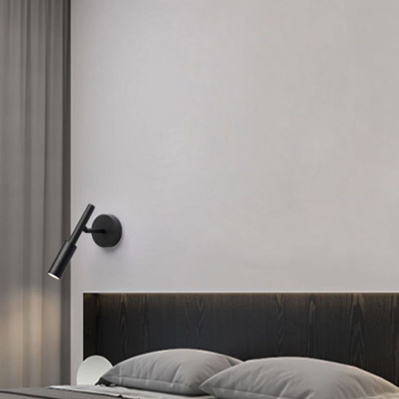 Modern Style Reading Wall Light Sconce Ceramic 1 Sconce Light in White/ Black