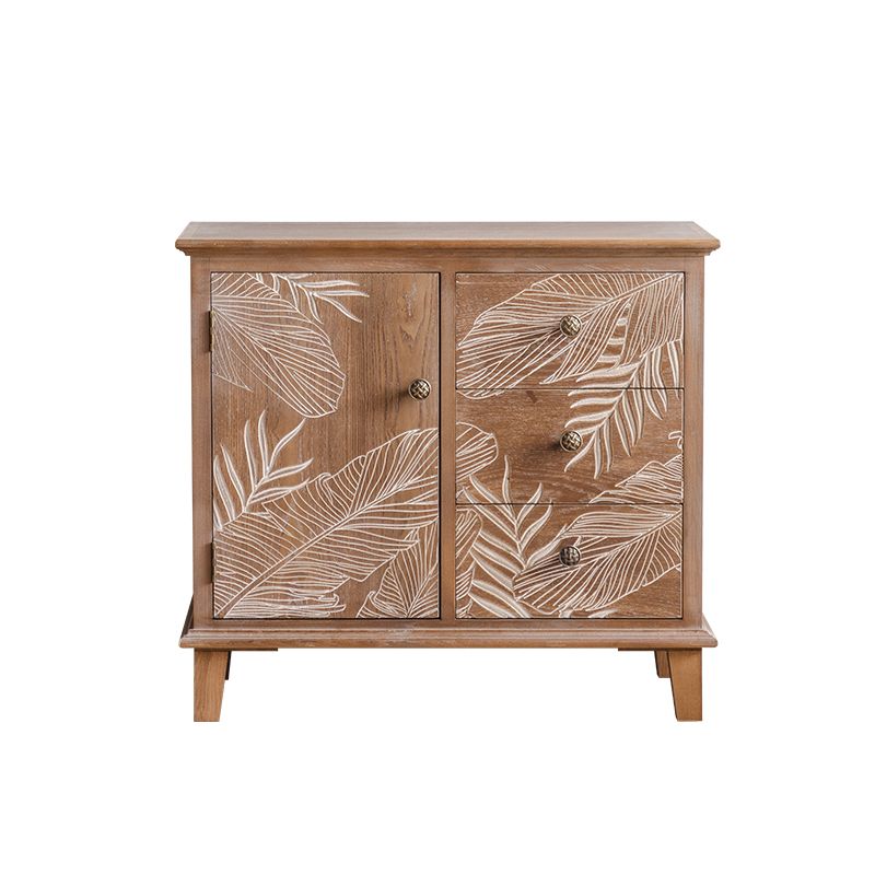 Brown Chest with Drawers , Distressed Wood Rectangle Cabinet