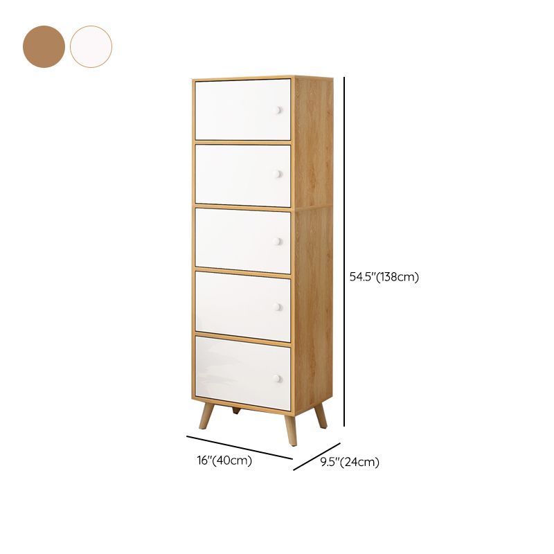 Minimalistic Rectangle Storage Cabinet with Wooden Knobs Doors