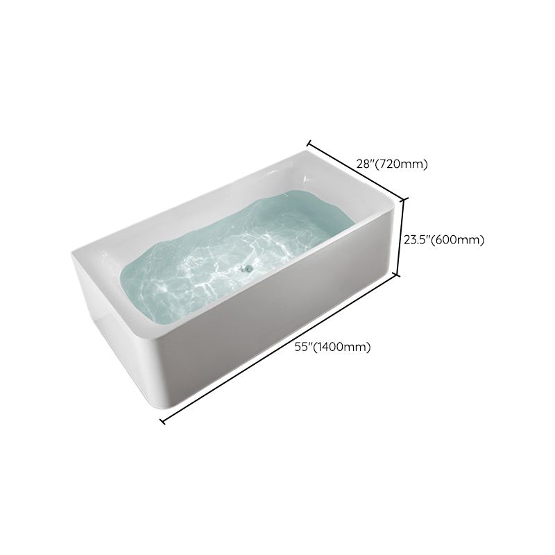 Acrylic Soaking Rectangular Bathtub Antique Finish Back to Wall Bath Tub