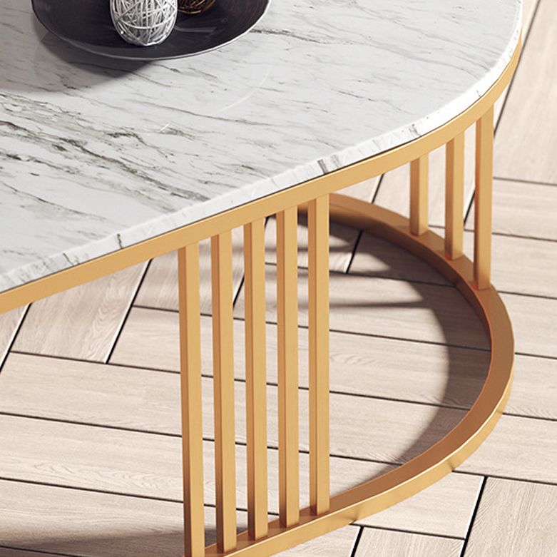 White Marble Top Coffee Table Gold Frame Coffee Cocktail Table
