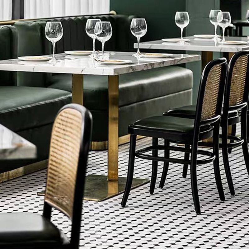 Contemporary Metal Kitchen Dining Side Chair Open Back Dining Side Chair