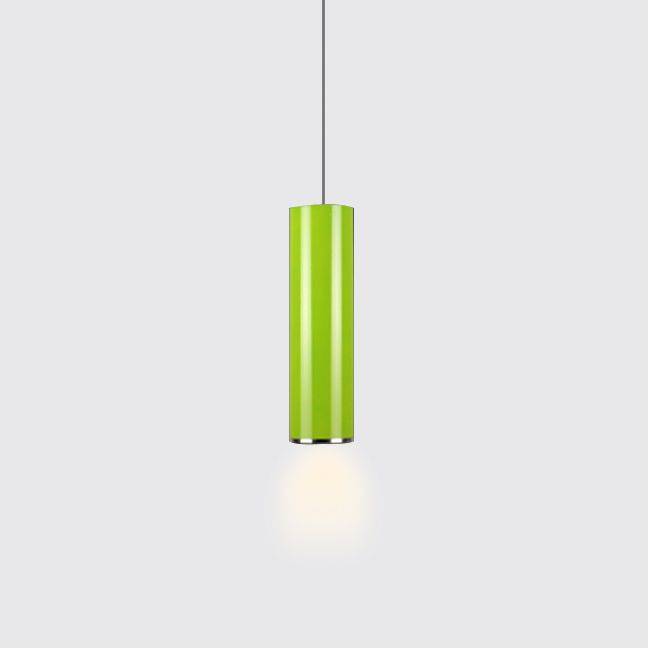 11"/19"/23.5" H Blue/Green Metal Cylinder Pendant Lamp Simple Style 1 Head Bar Hanging Pendant Light in Warm/White