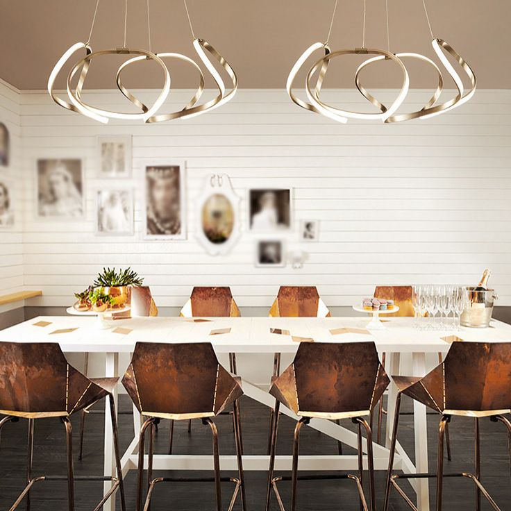 Lámpara de araña retorcida LED moderno de techo acrílico Luz para la sala de estar para la sala de estar dormitorio