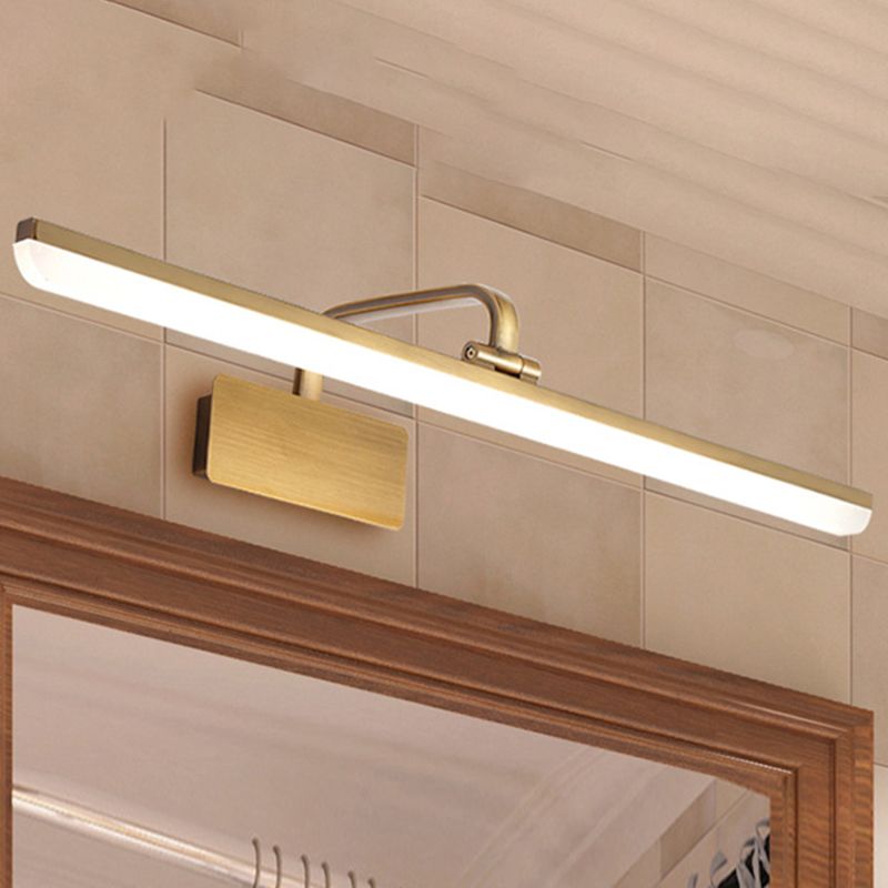 Waterproof Linear LED Wall Light Metal Modern Minimalism  Brass Vanity Neutral Light for Dressing Room