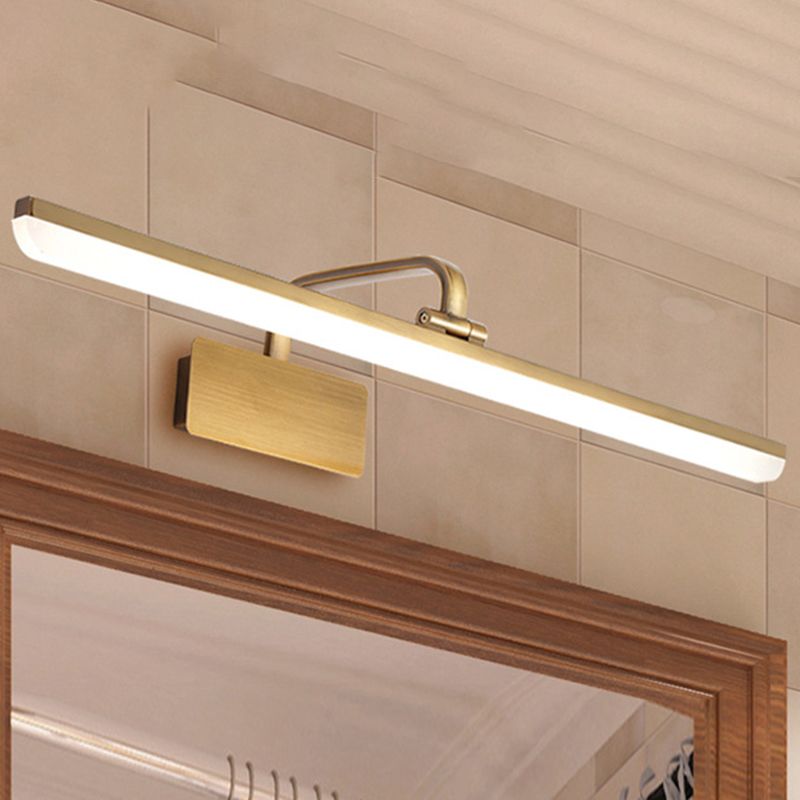 Waterdichte lineaire LED -wandlichtmetaal Modern Minimalisme Brass Vanity Neutraal Light voor kleedkamer