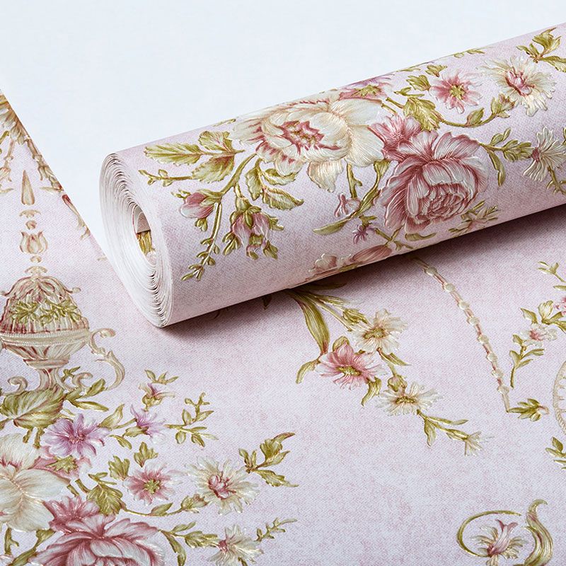 Rustic Blossoms Wallpaper Roll for Guest Room Decoration, 57.1 sq ft. Wall Art in Pastel Color