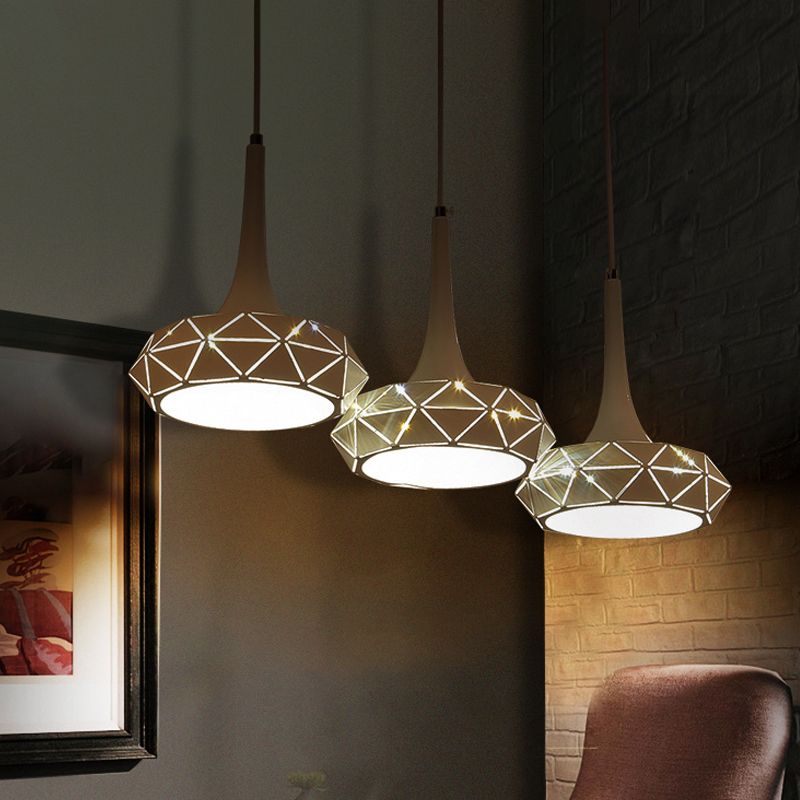 Lámpara de techo redondo mínimo colgante de clúster de comedor LED de metal en luz cálida/blanca con dosel redondo/lineal