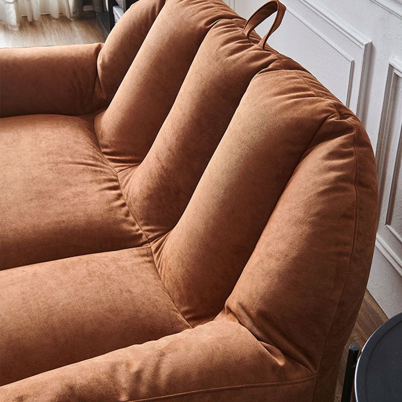 Modern Microsuede Curved Flared Arm Sofa 27.55" W for Living Room