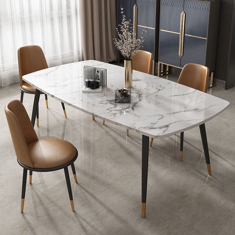 Nordic Dining Chair Armless Dining Chair with Metal Legs for Home