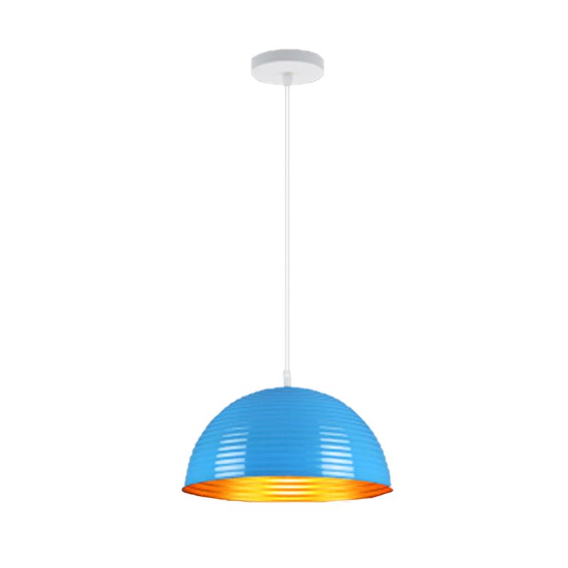 Luz colgante de tono de cúpula con luz de metal contemporáneo de metal rojo/amarillo/luz colgante, 12 "/16" /19.5 "de ancho