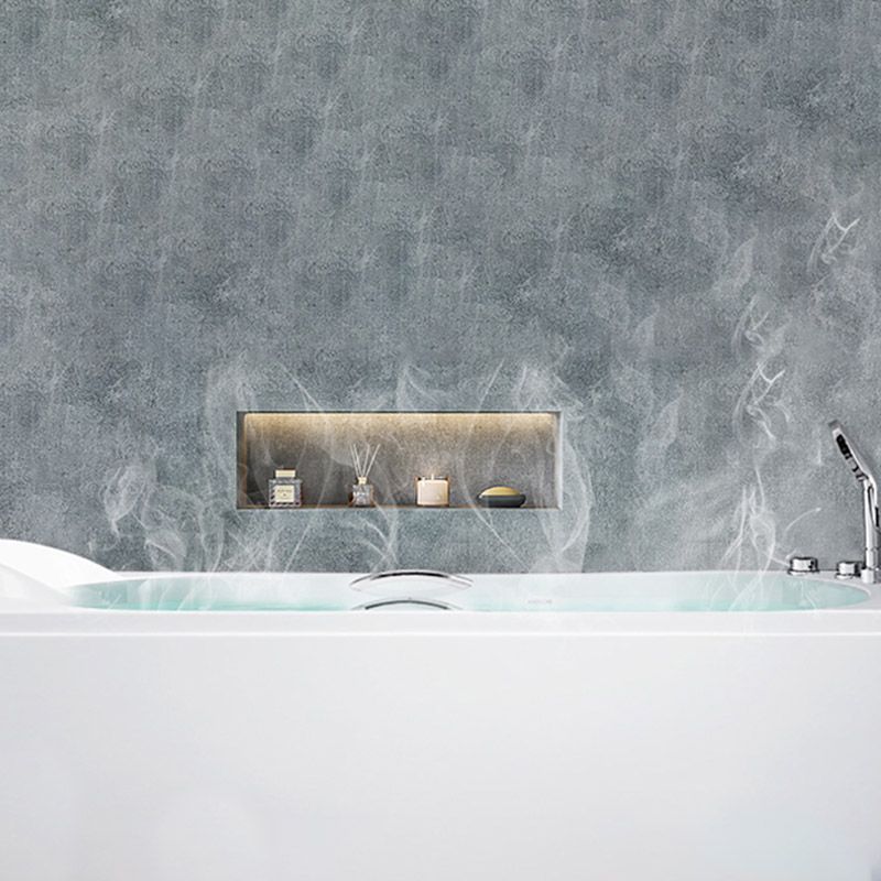 Modern Corner White Bathtub Acrylic Rectangle Back to Wall with Drain Bath Tub