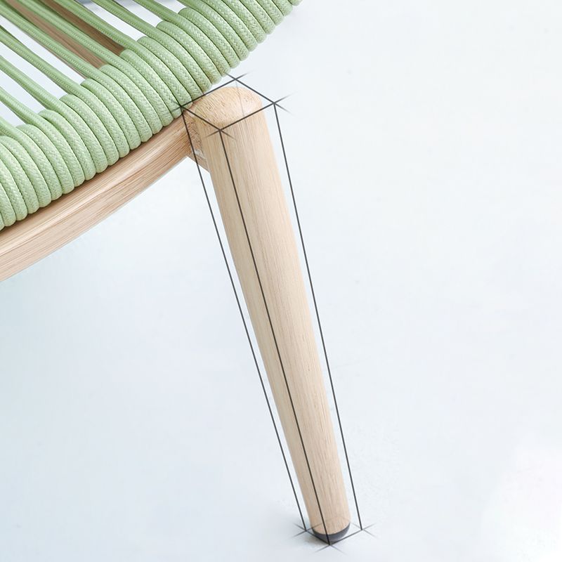 Contemporary Two Arm Rattan Chaise Flared Arms for Bedroom Living Room