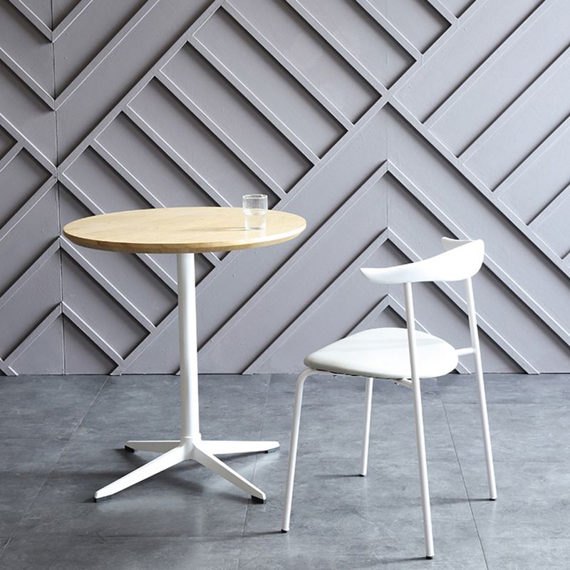Sillas de comedor de estilo moderno, sillas laterales sin brazos con respaldo abierto y patas de metal para cocina