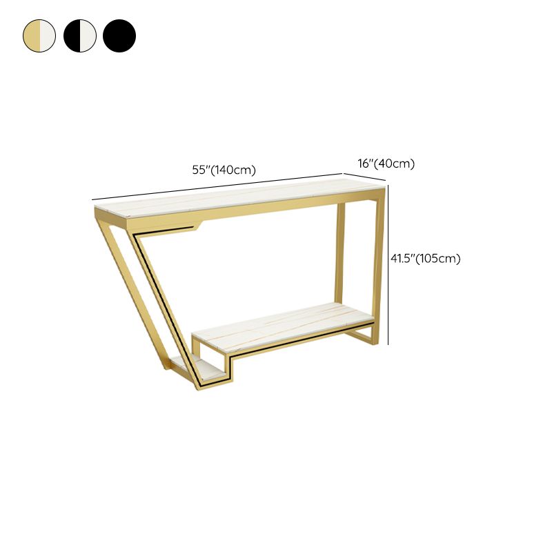 Glam Bistro Bar Table Rectangle Sintered Stone Bar Table for Living Room
