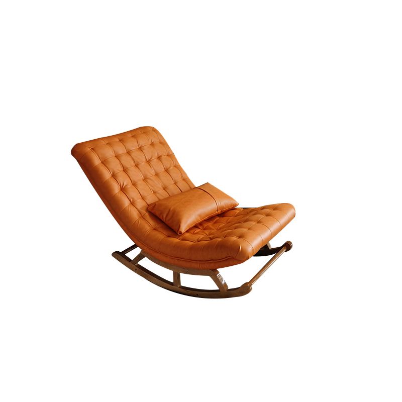 Solid Wood Base Chaise Leisure Lazy Sofa Chair Modern Lounge Rocking Chair