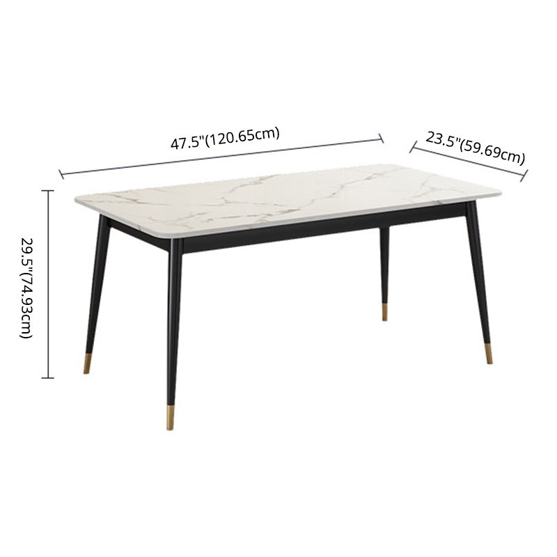 Dining Room Sets Scandinavian Metal Base Formal Rectangle Dining Table Set for Home