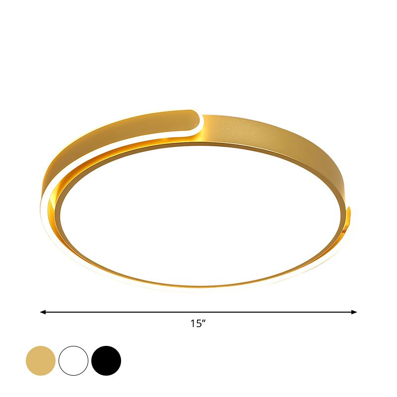 Lampada da soffitto a LED Simplicity Nero/Bianco/Oro Rotondo con montaggio ad incasso con paralume in acrilico, luce calda/bianca