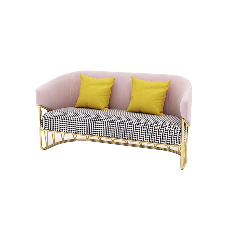 23.62" W x 29.52" H Velvet Tuxedo Arm Sofa Contemporary Standard Sewn Pillow Back Sofa