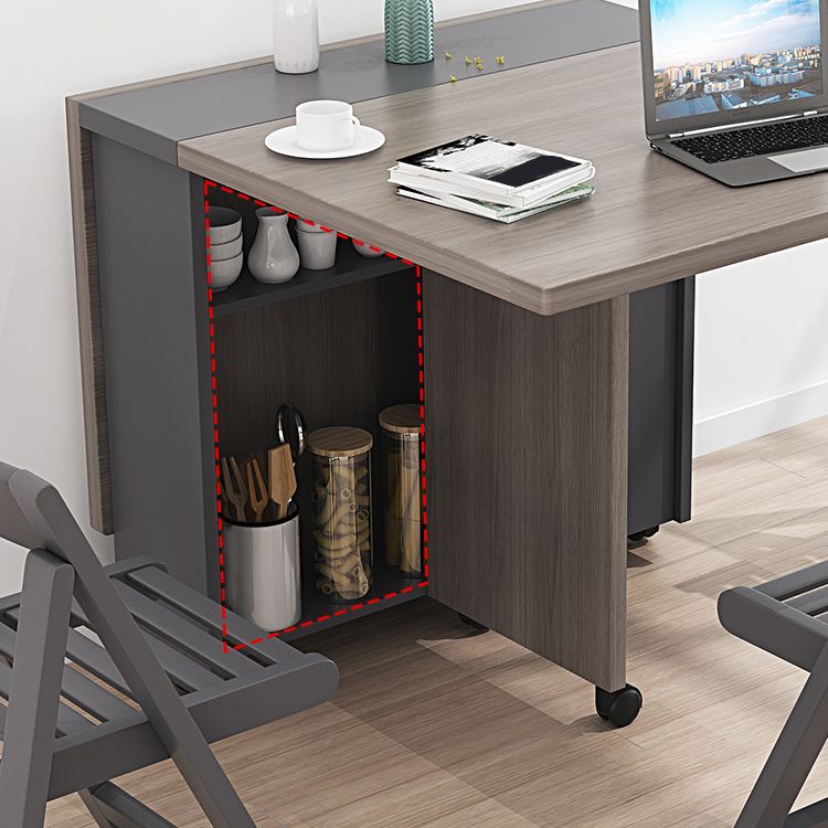 39.4''l Rectangular de mediados de siglo Modern de comedor Mesa de hoja caída para el hogar (solo mesa)