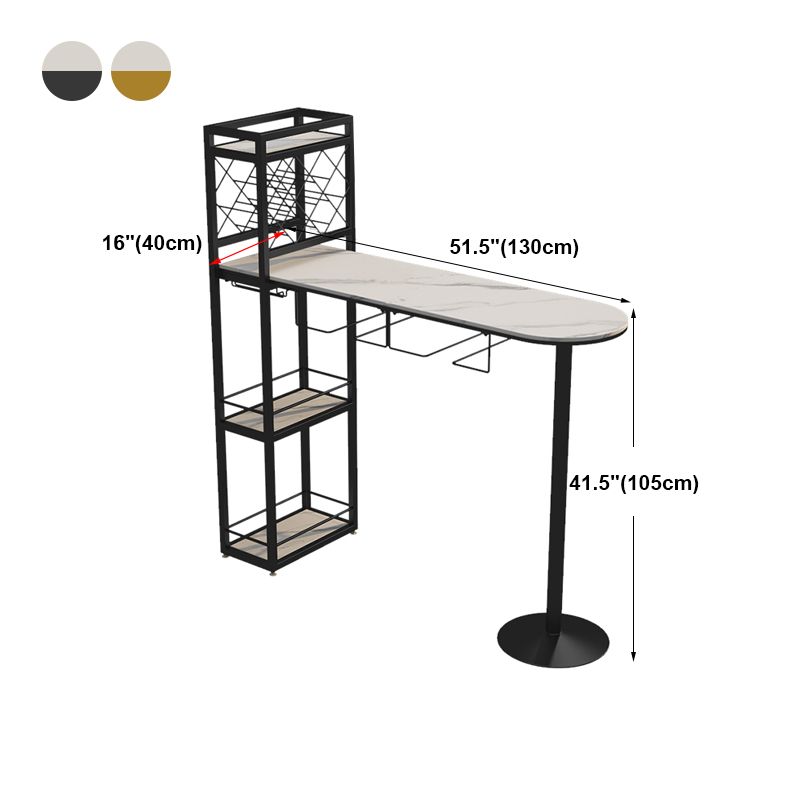 Modern Stone Storage Dining Table Double Pedestal Indoor Patio Bar Table