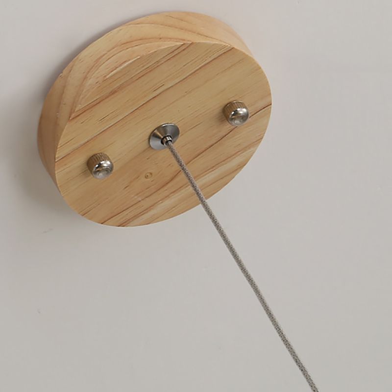 Moderne Holz Island Lights Multi-Head-Restaurant Hängende Lampe mit Globe Glass Shade